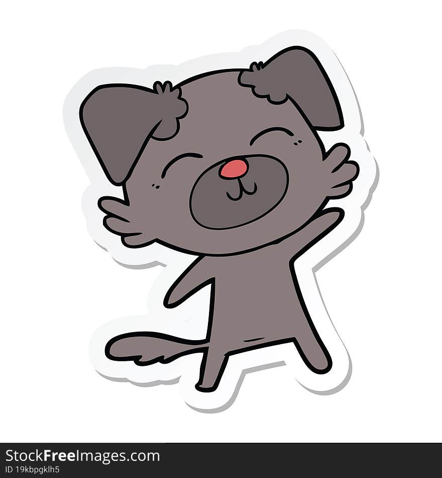 sticker of a cartoon dog