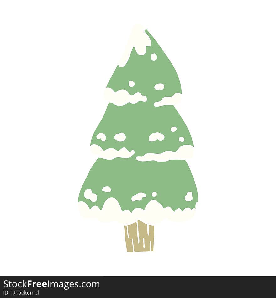 Cartoon Doodle Pine Trees