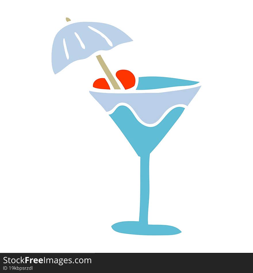 cartoon doodle martini drink
