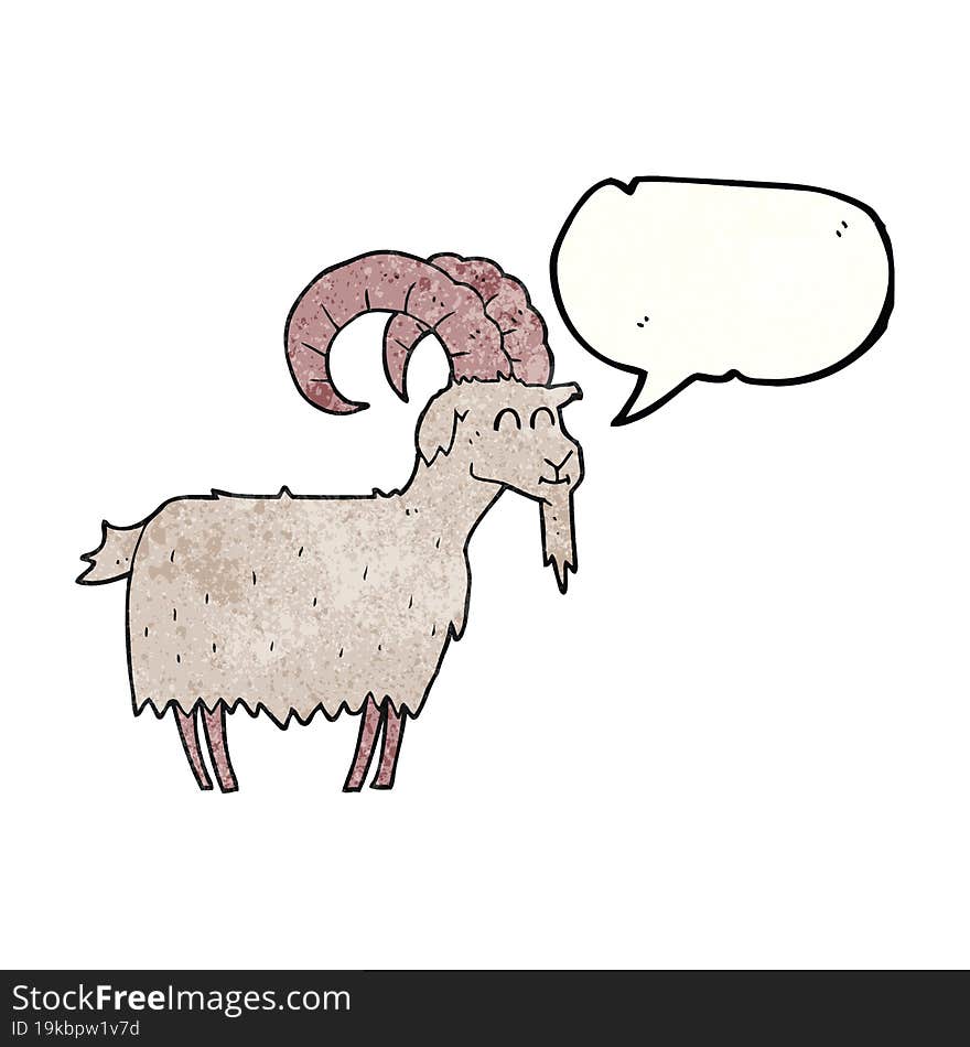 speech bubble textured cartoon goat