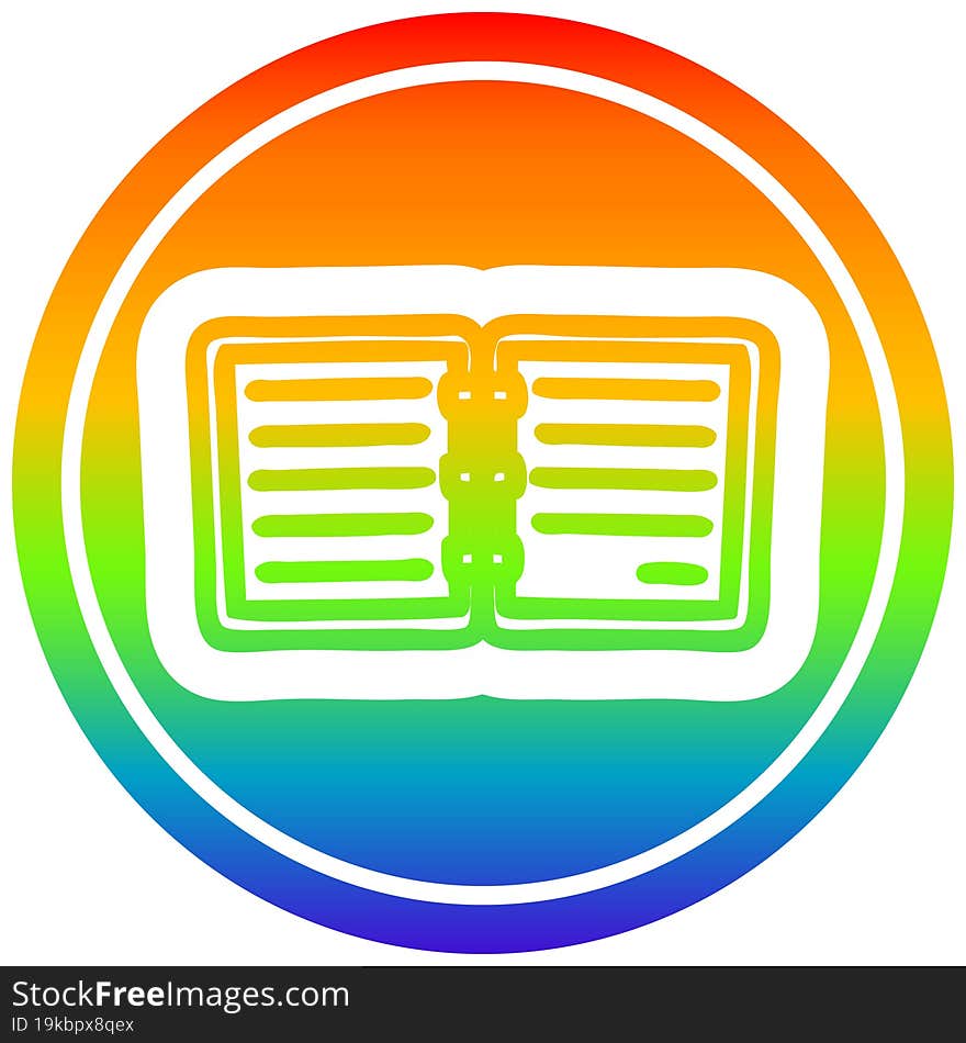 Note Book Circular In Rainbow Spectrum