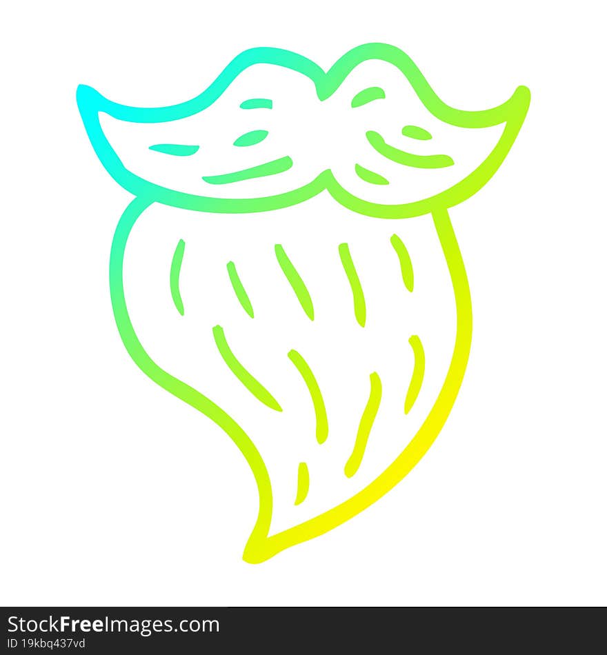 cold gradient line drawing cartoon mans facial brown beard