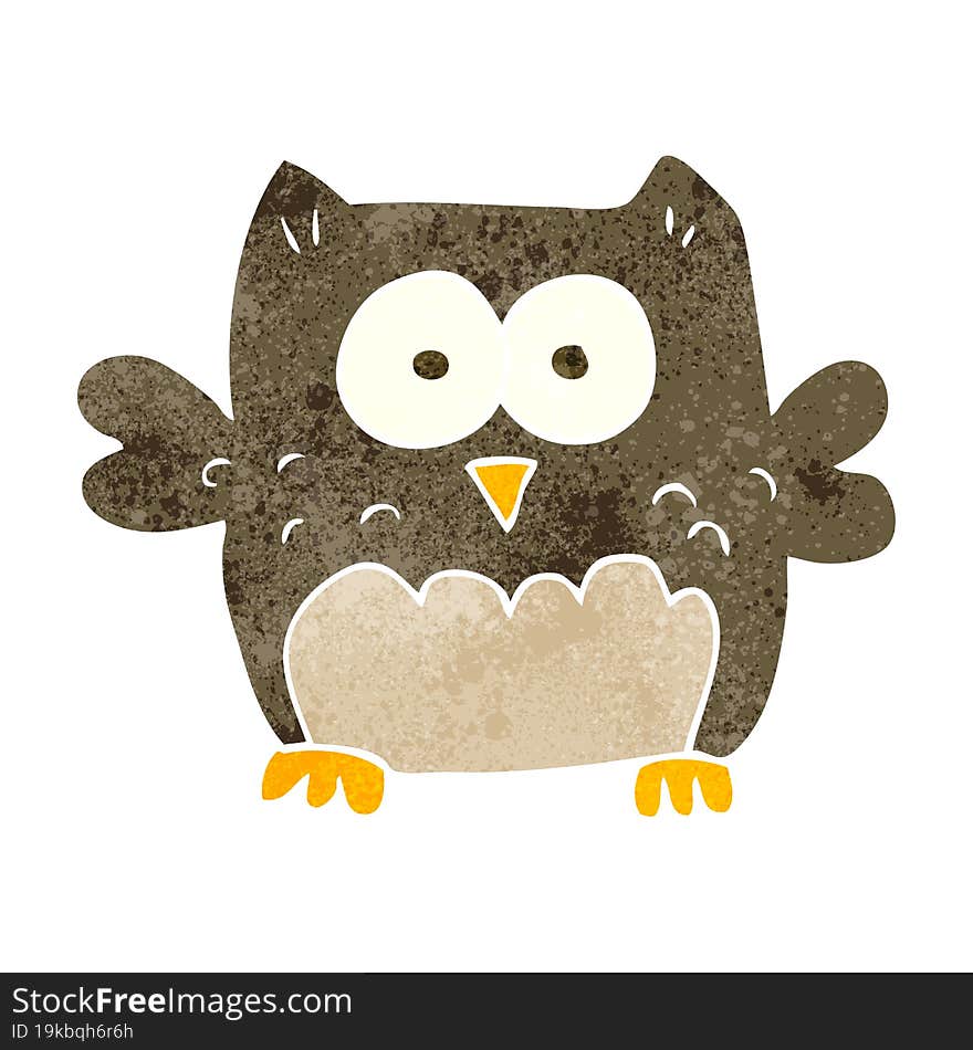 Retro Cartoon Owl