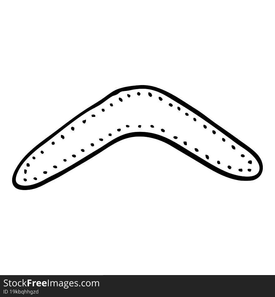 black and white cartoon boomerang