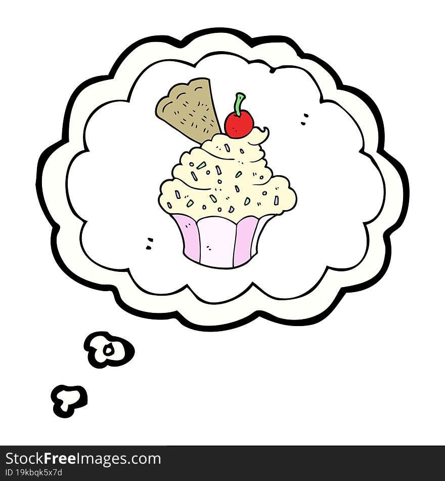 Thought Bubble Cartoon Cupcake