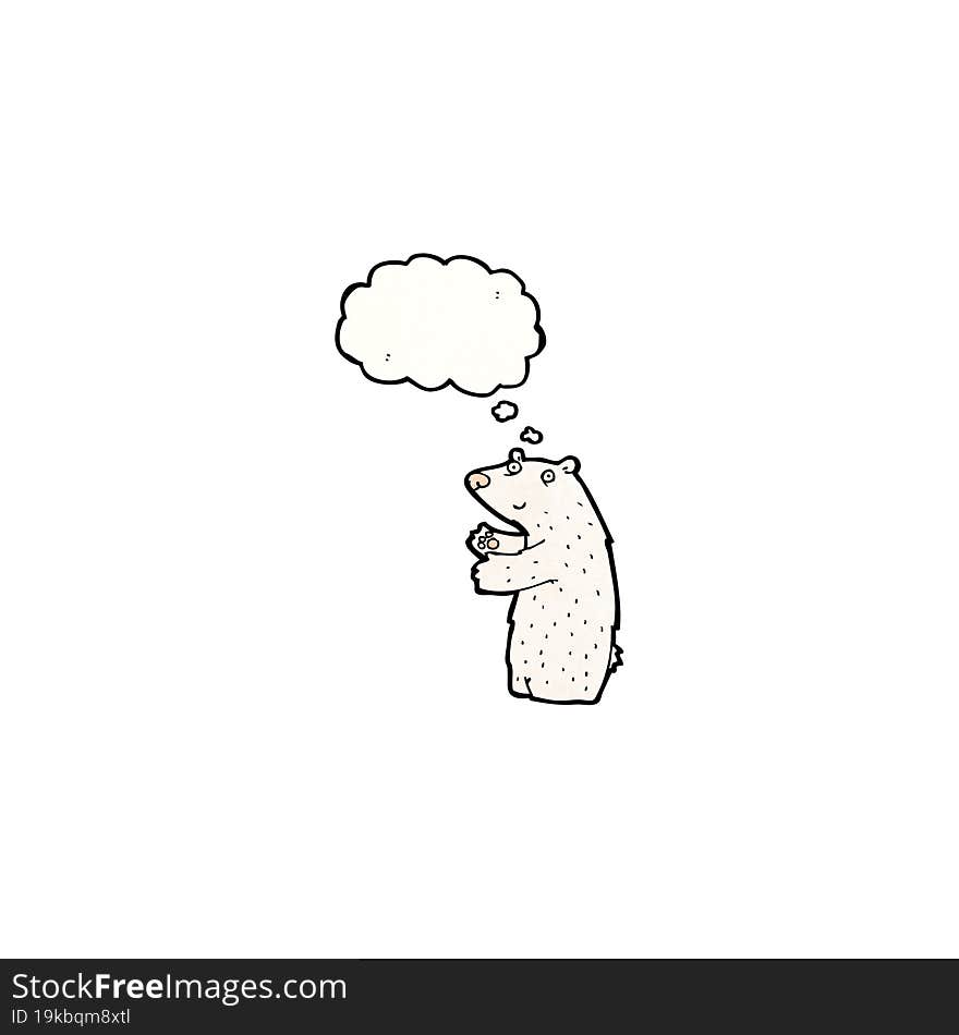 cartoon polar bear with thought bubble