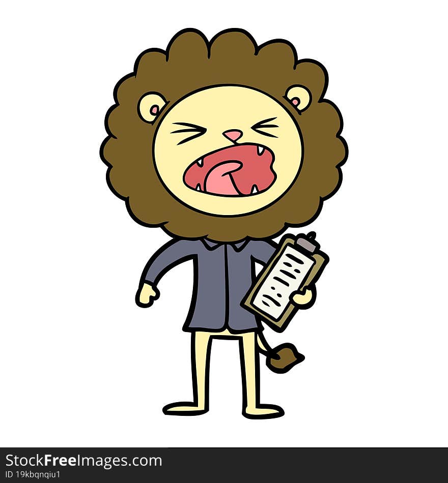 cartoon lion salesman. cartoon lion salesman