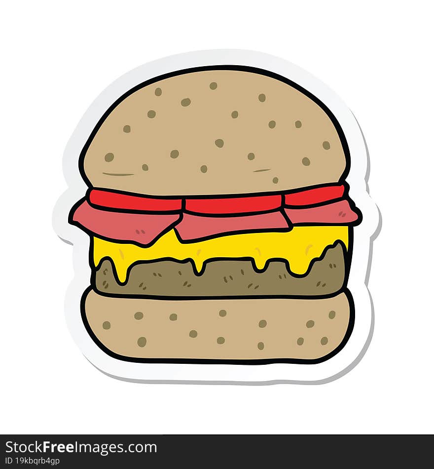 sticker of a cartoon burger