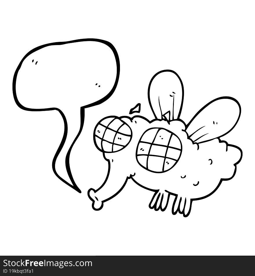 Speech Bubble Cartoon Fly