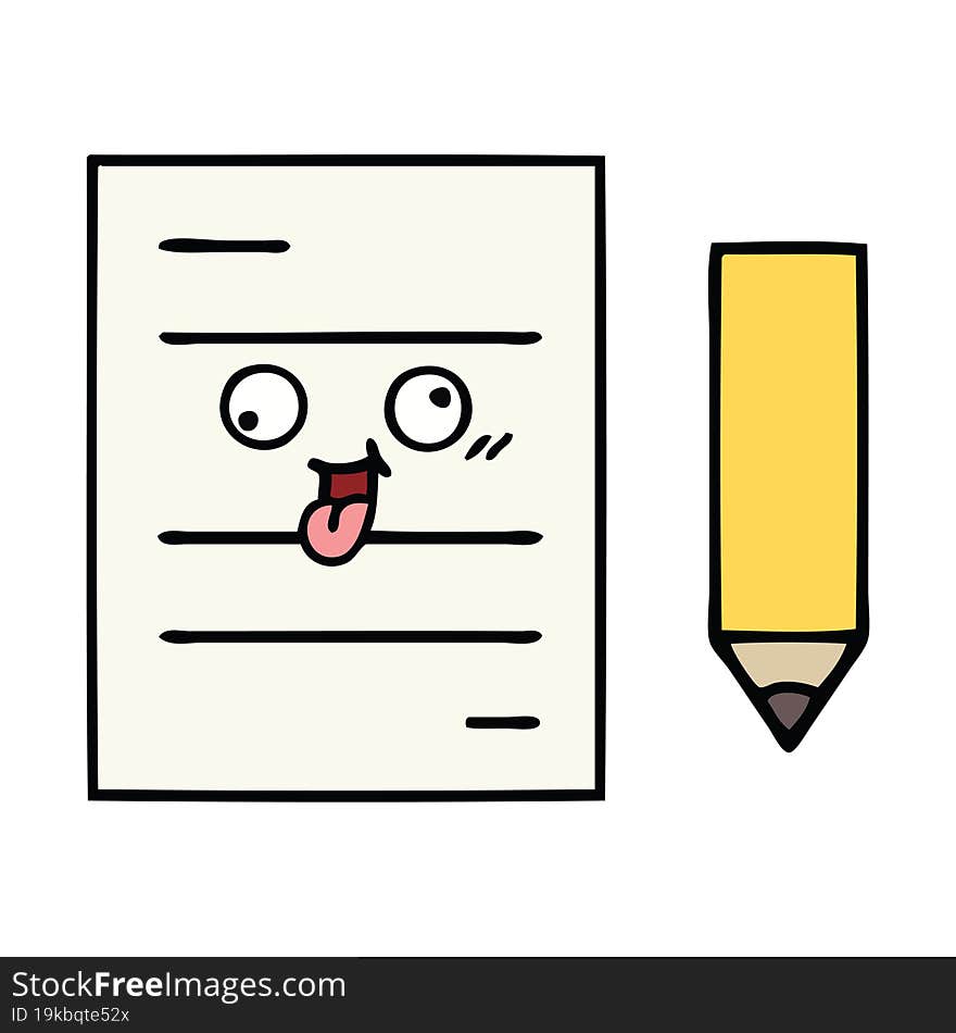 cute cartoon test paper