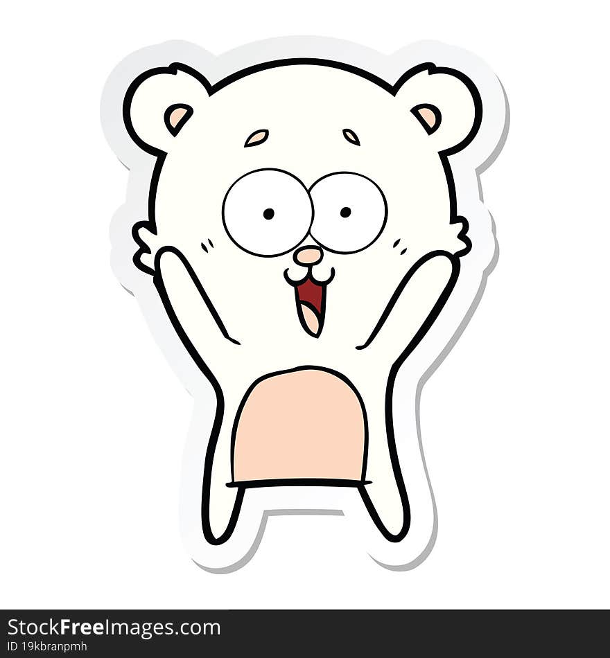 Sticker Of A Laughing Teddy  Bear Cartoon