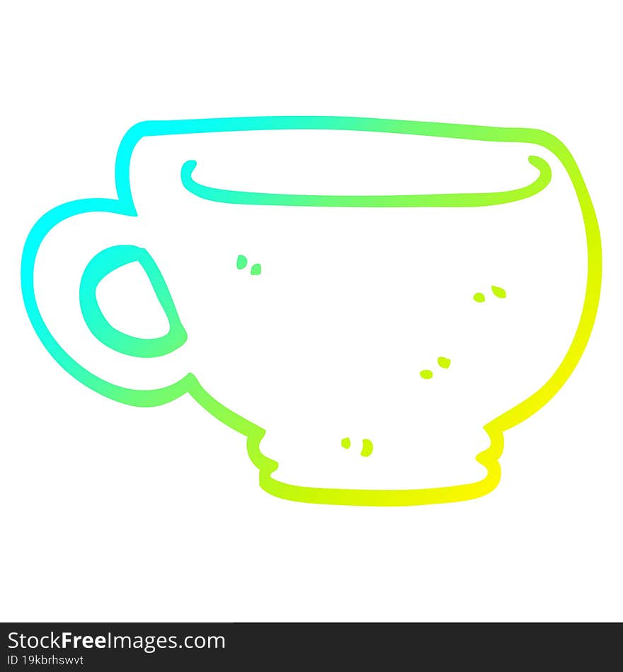 cold gradient line drawing cartoon cup