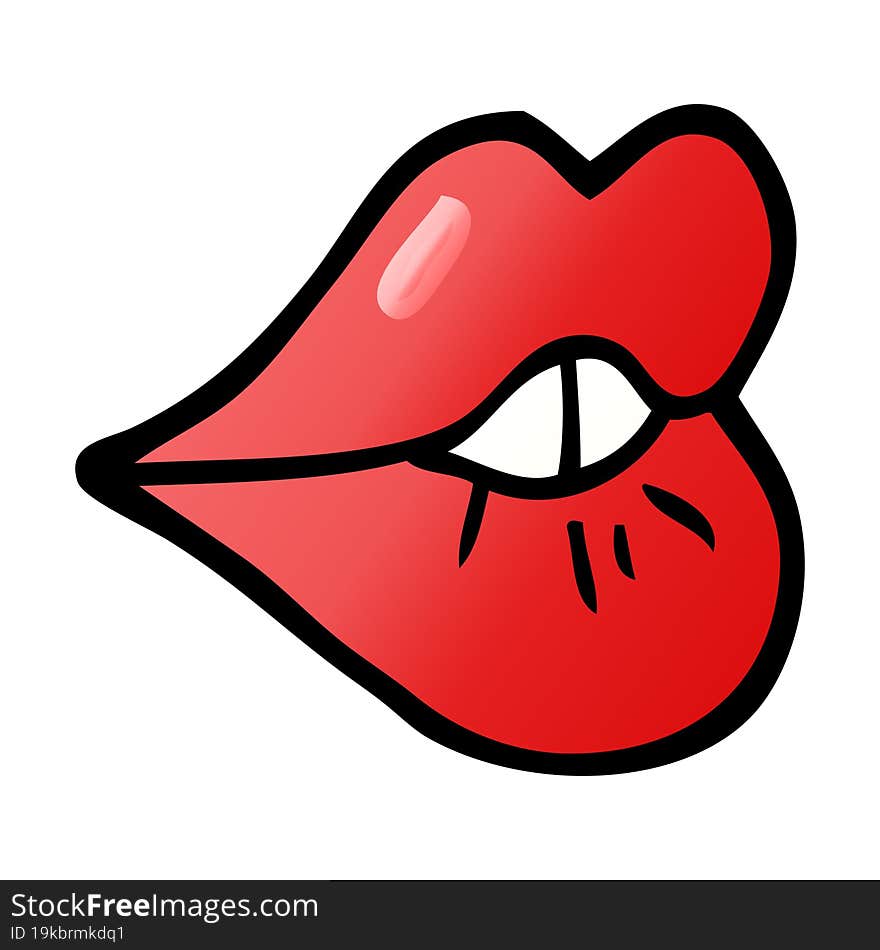 vector gradient illustration cartoon pouting lips