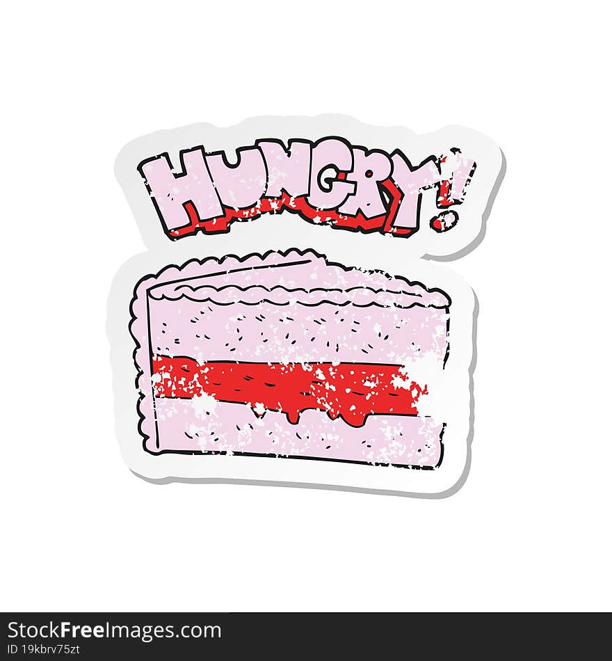 retro distressed sticker of a cartoon cake