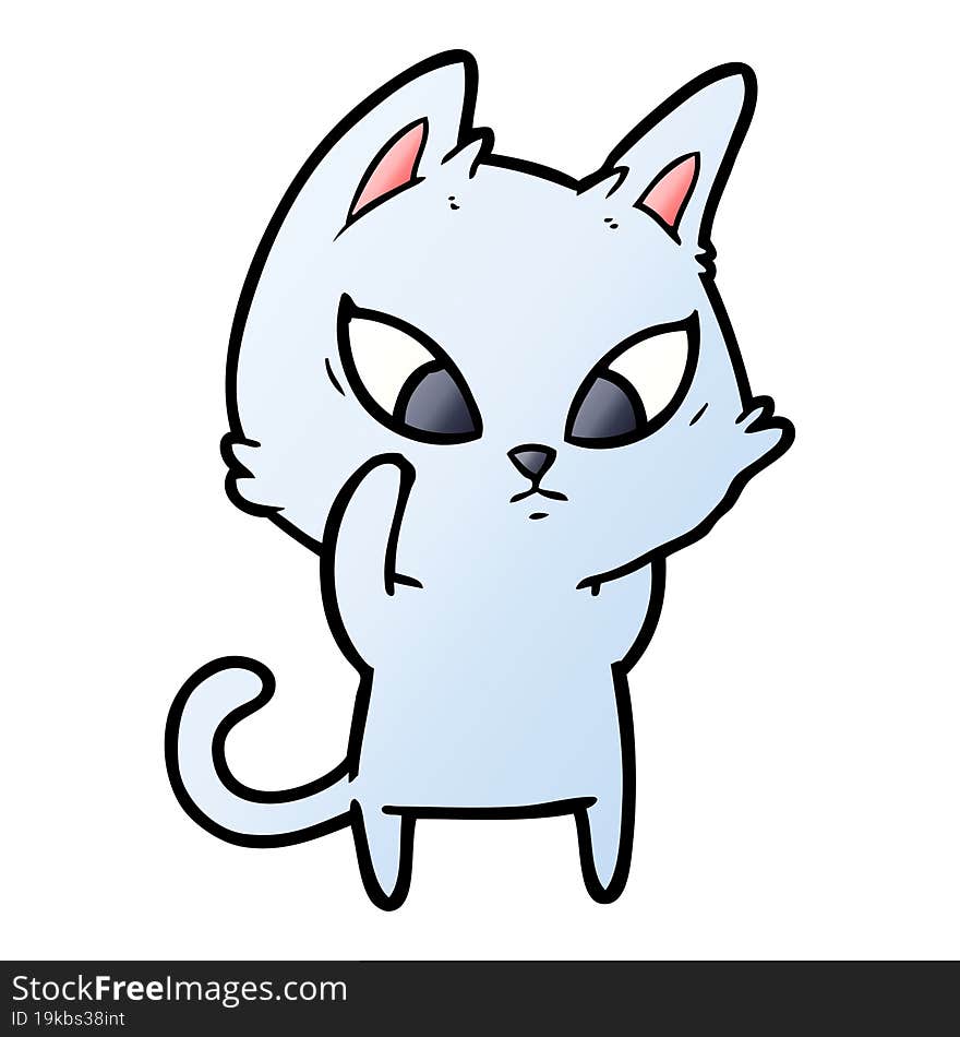 confused cartoon cat. confused cartoon cat