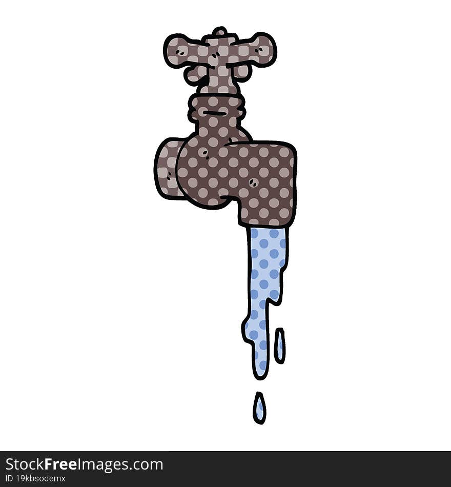 Comic Book Style Cartoon Dripping Faucet