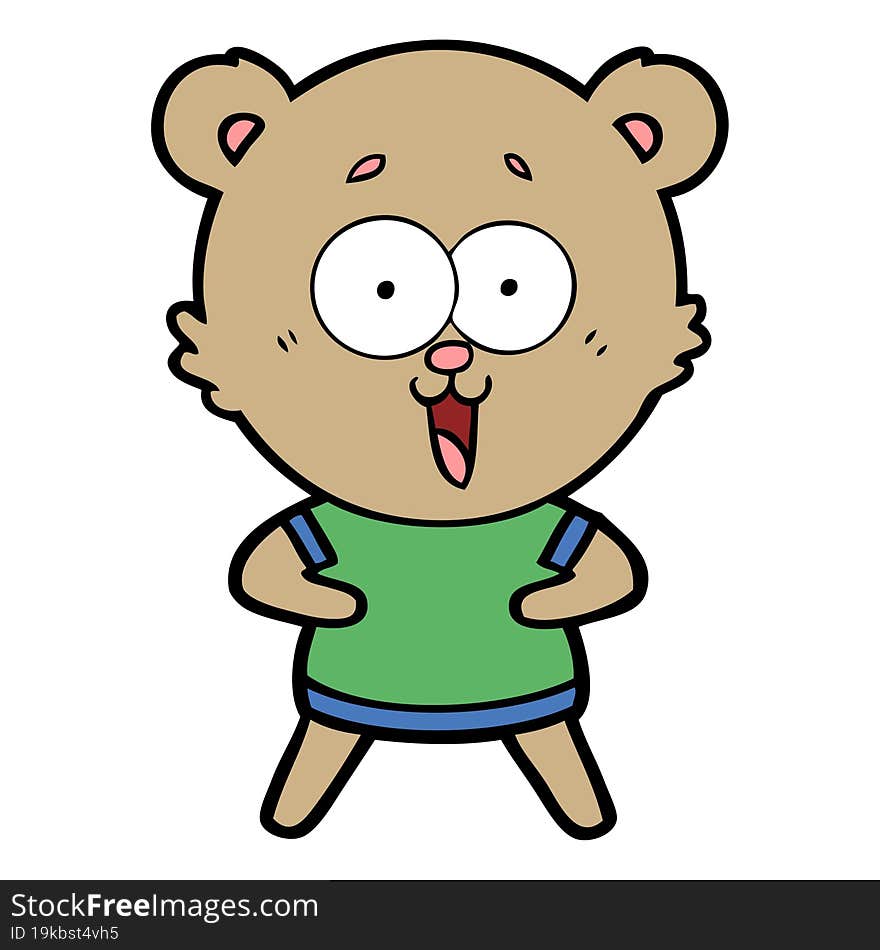 laughing teddy  bear cartoon. laughing teddy  bear cartoon