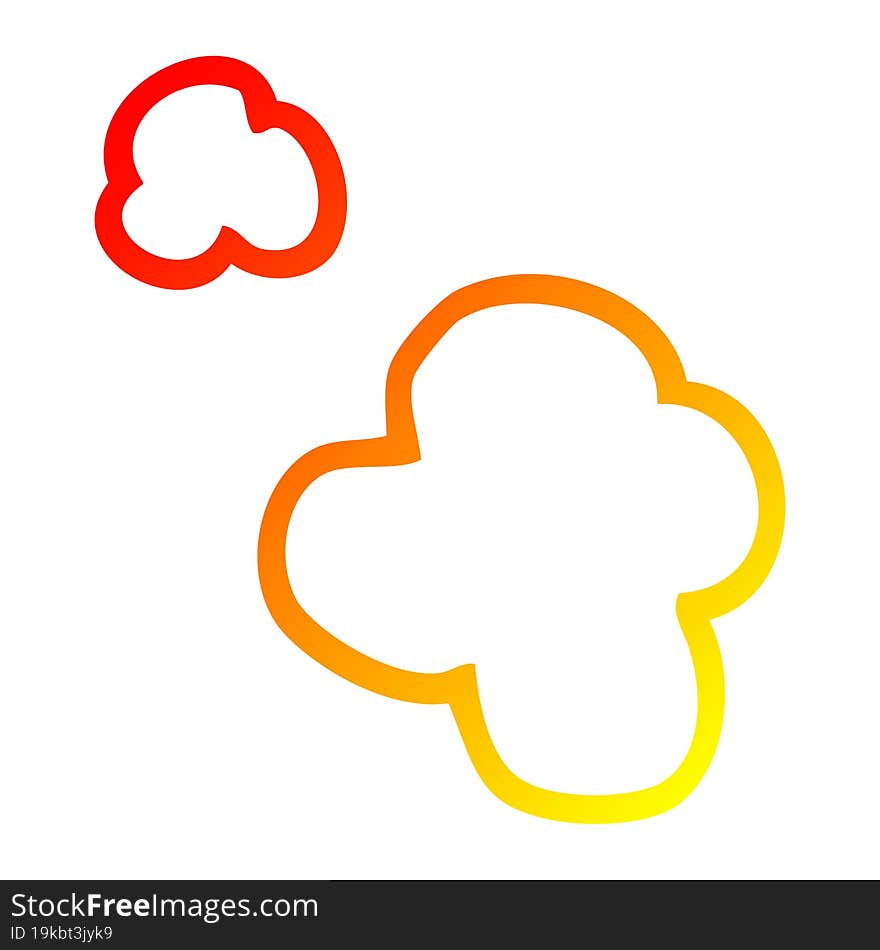 Warm Gradient Line Drawing Cartoon Poof Of Smoke