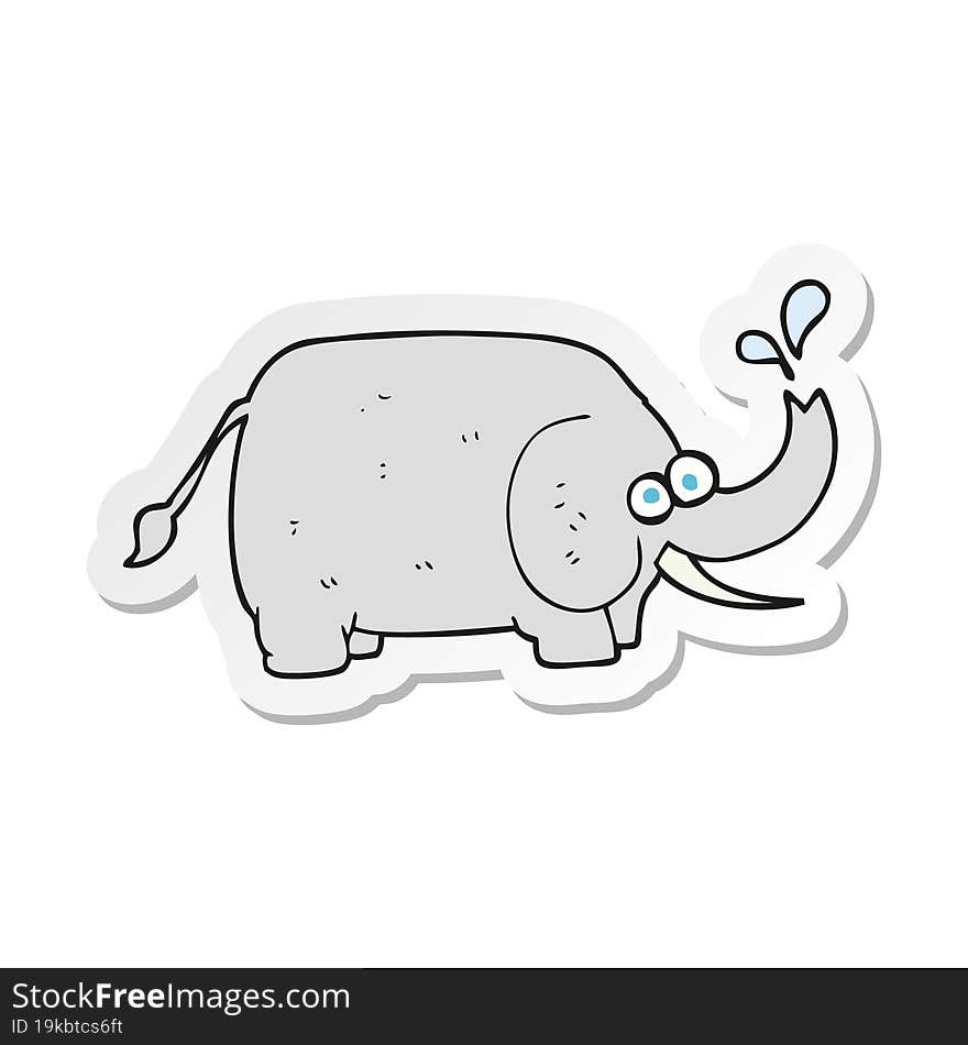 sticker of a cartoon elephant