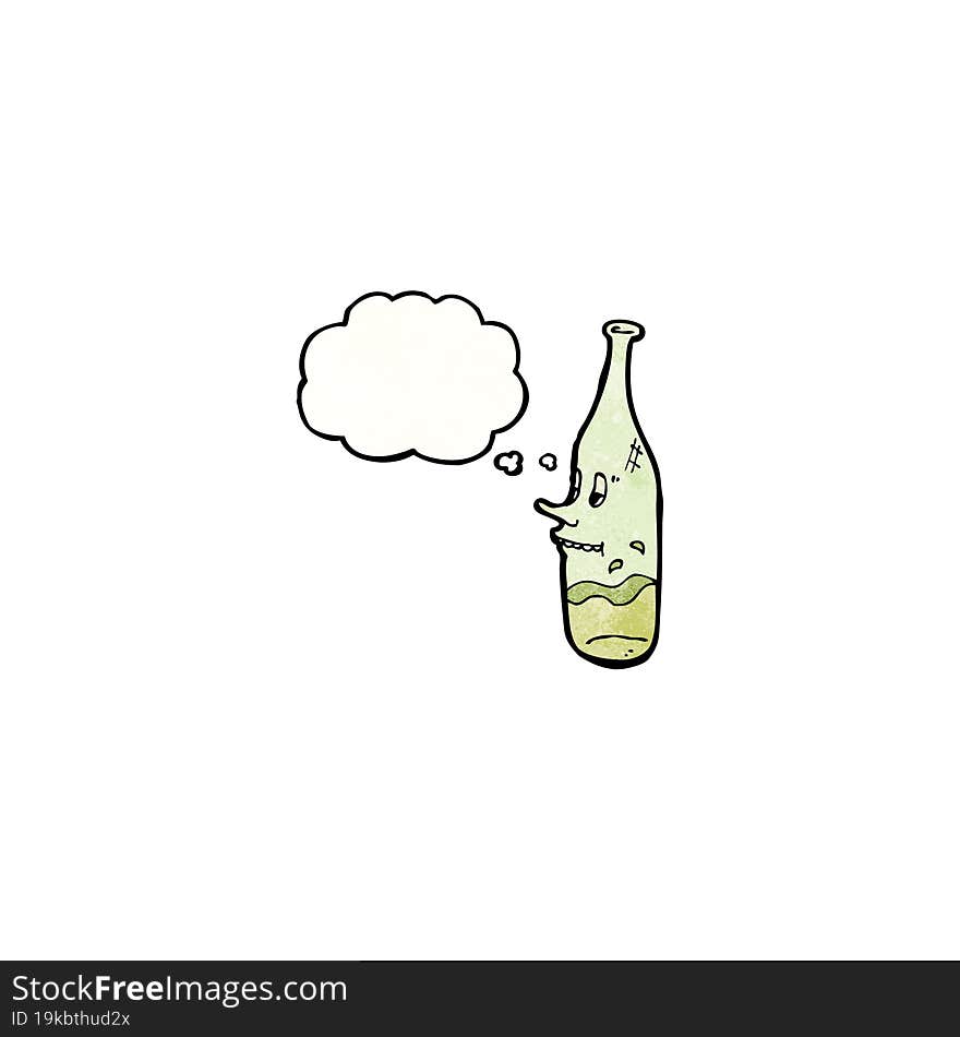 cartoon wine bottle with face