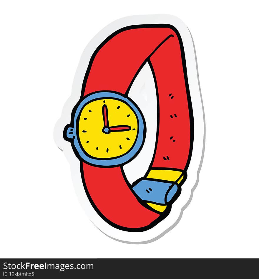 sticker of a cartoon wrist watch