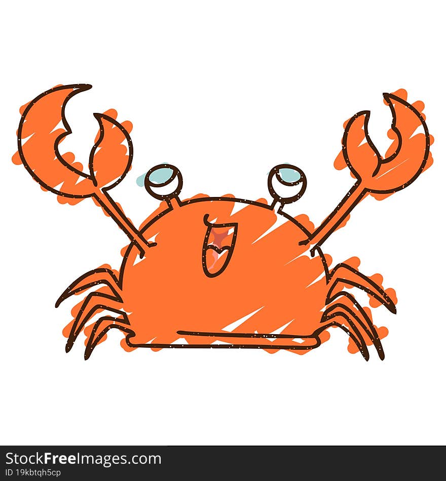 Happy Crab Chalk Drawing