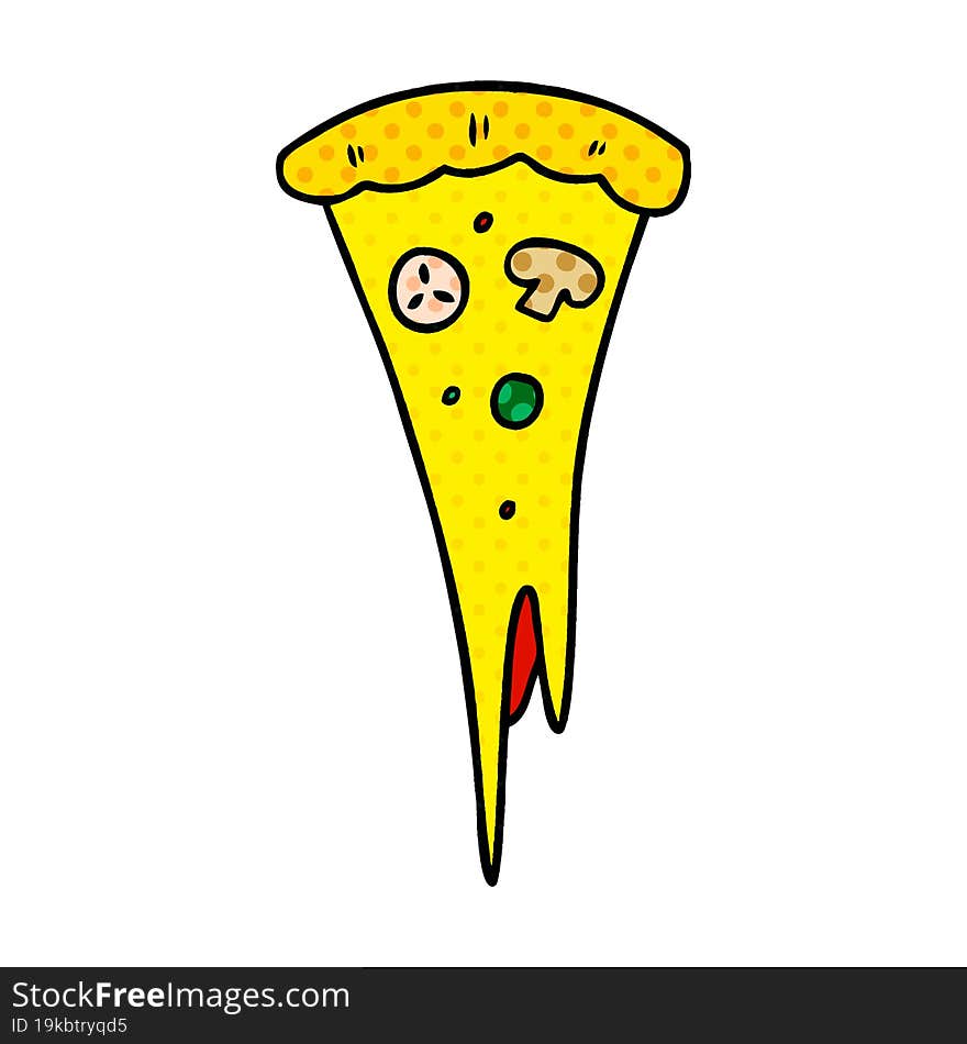 cartoon doodle of a slice of pizza