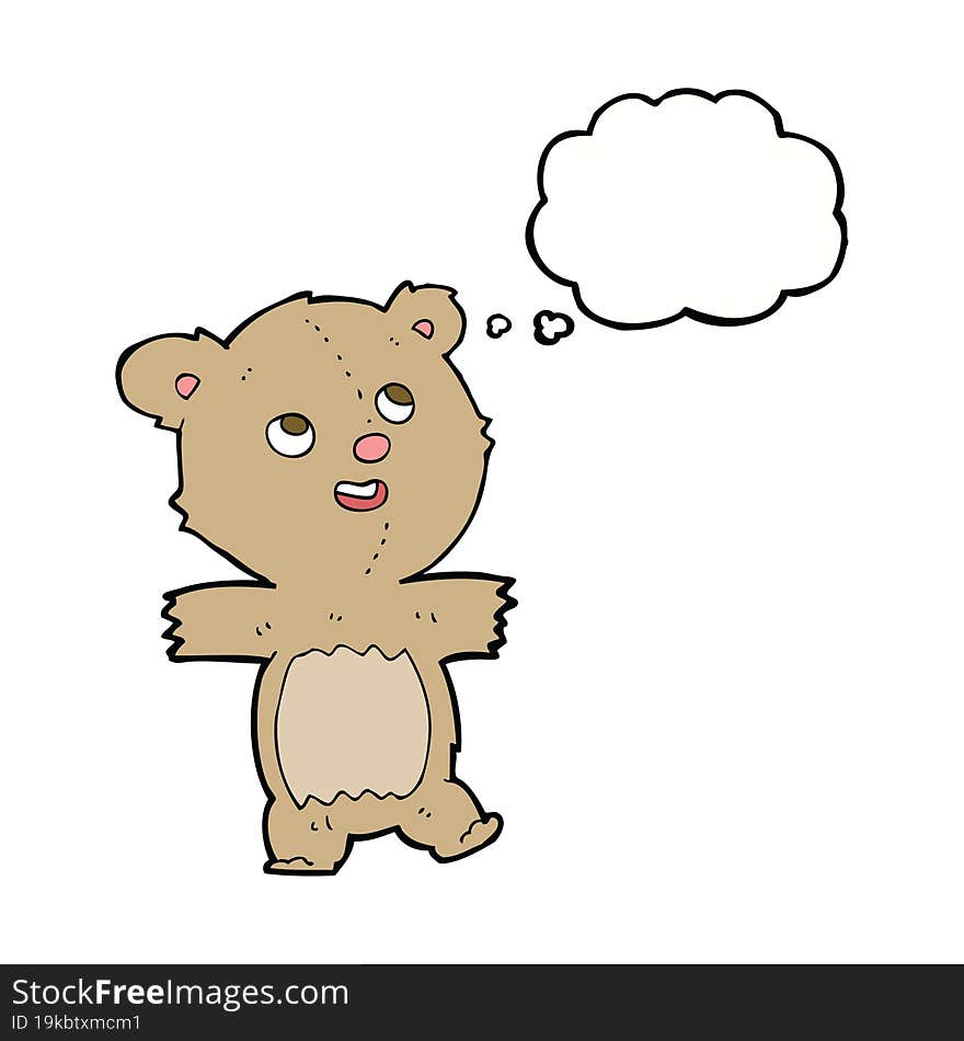 Cartoon Teddy Bear With Thought Bubble