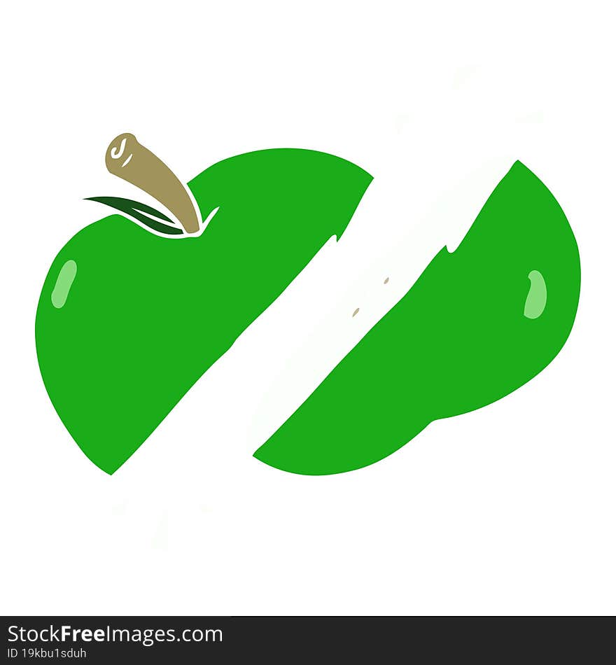 flat color style cartoon sliced apple