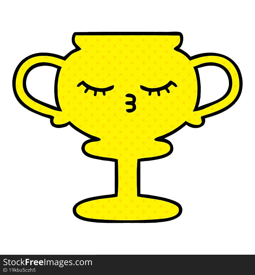 Comic Book Style Cartoon Trophy