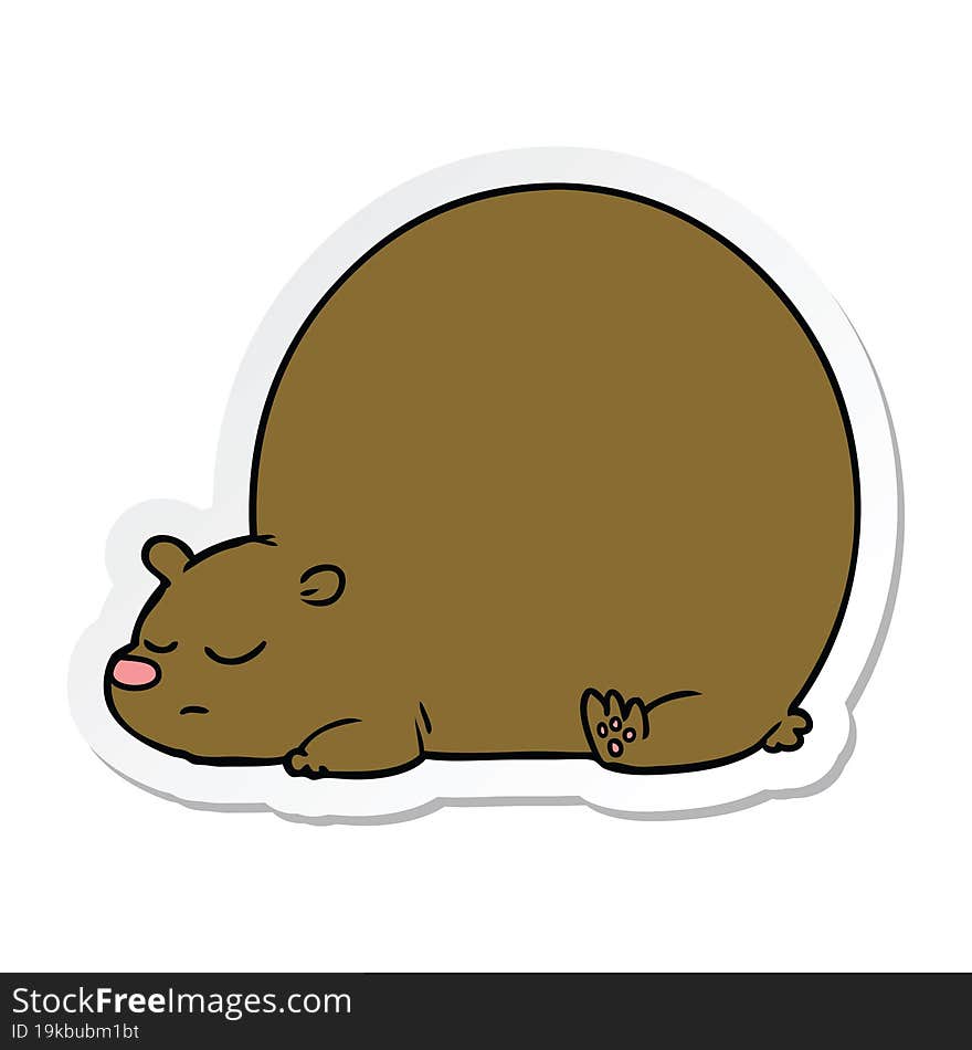 Sticker Of A Cartoon Bear