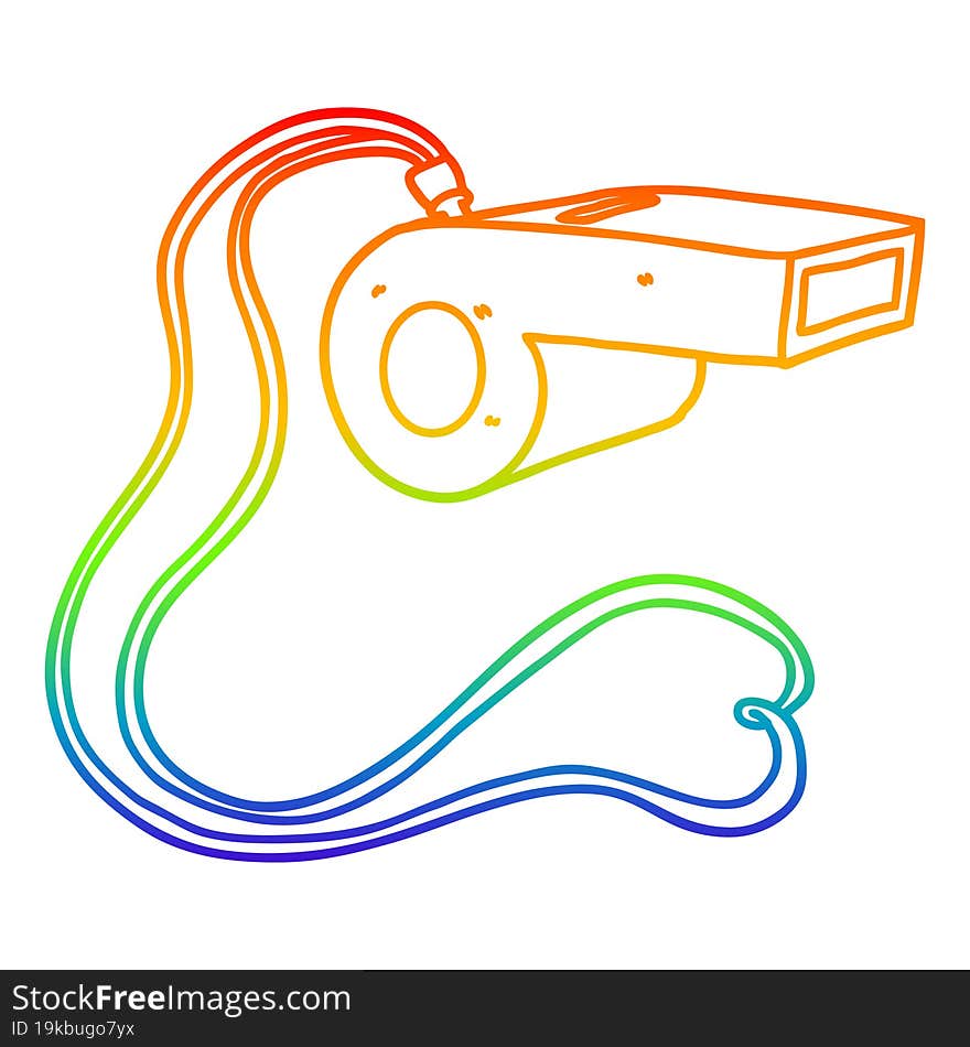 rainbow gradient line drawing cartoon whistle