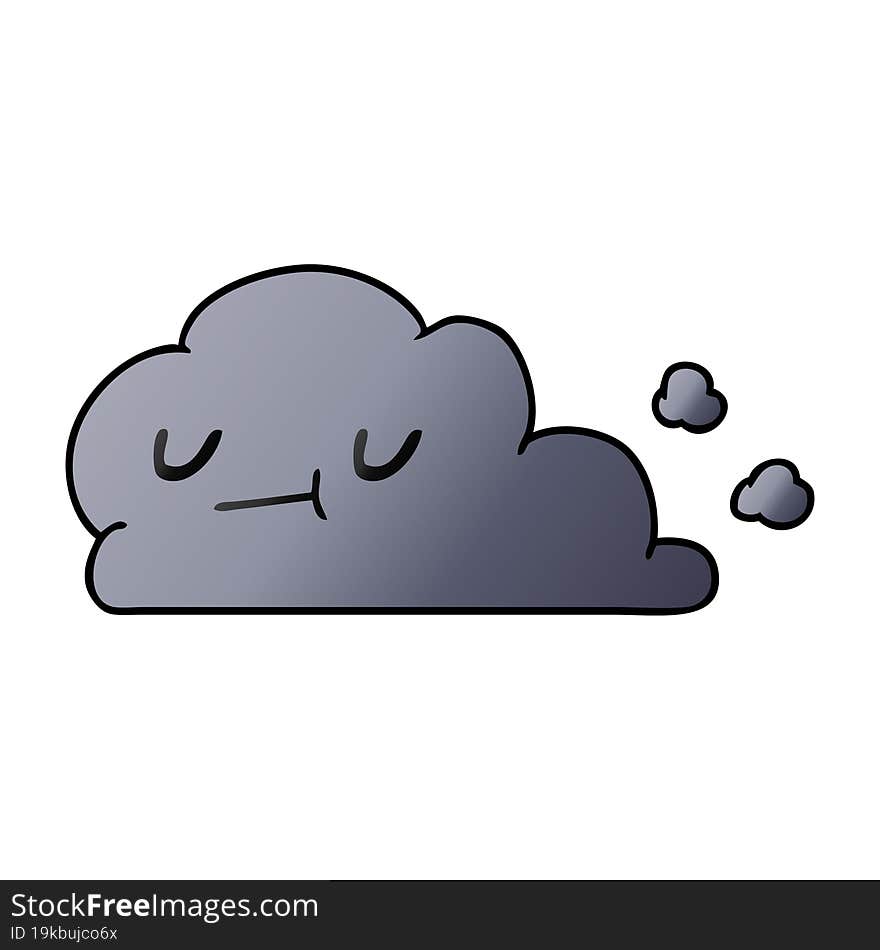 Gradient Cartoon Of Kawaii Happy Cloud