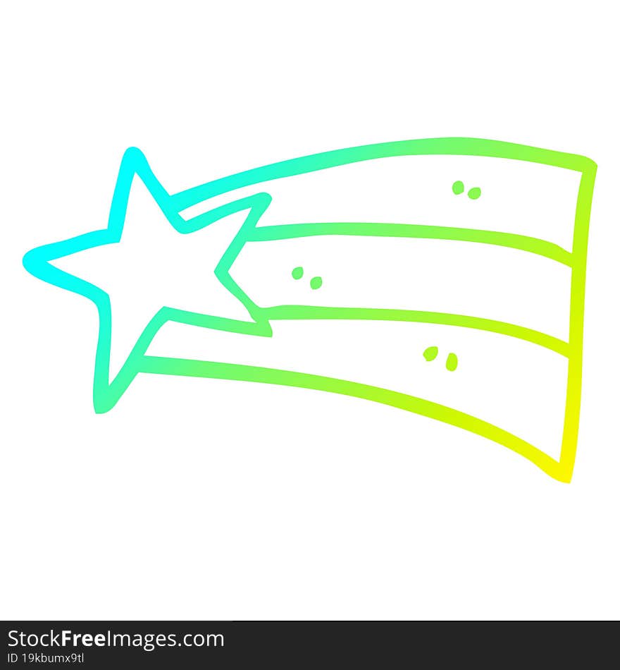 cold gradient line drawing cartoon shooting star