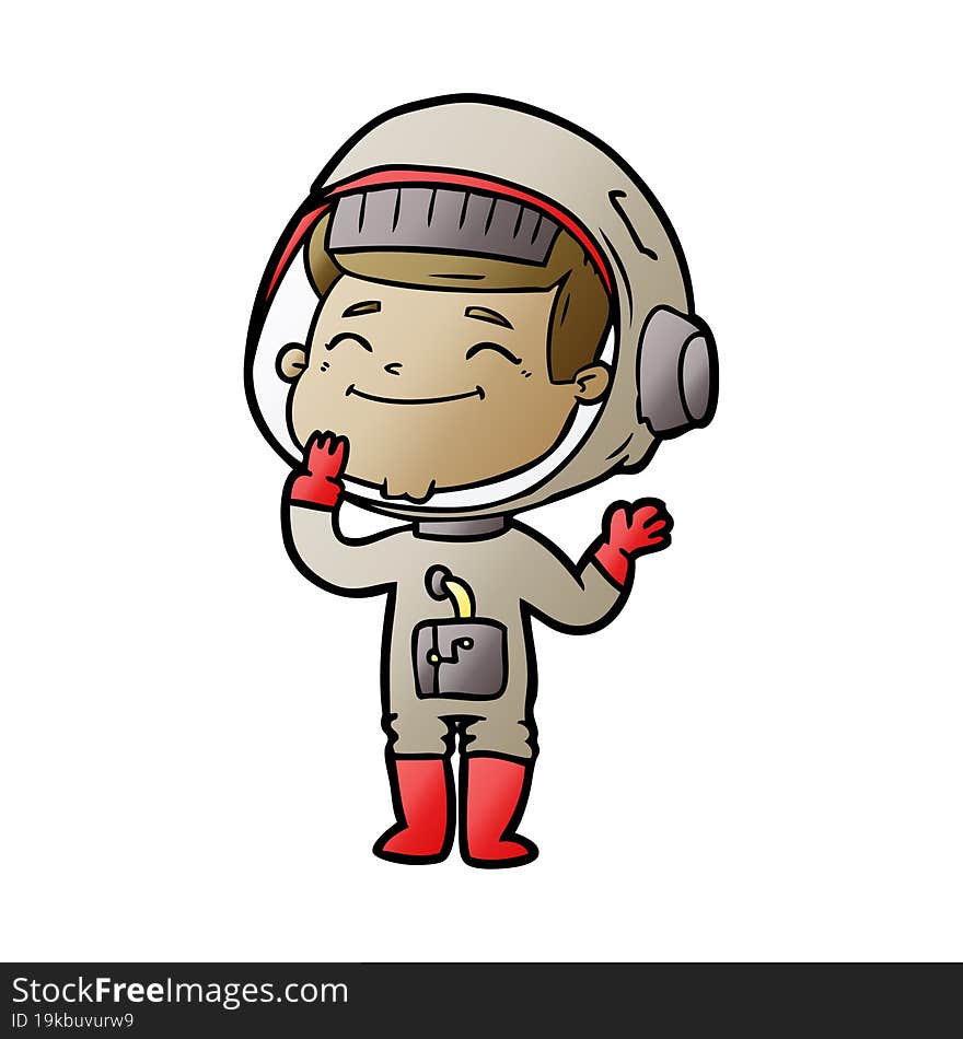 happy cartoon astronaut. happy cartoon astronaut