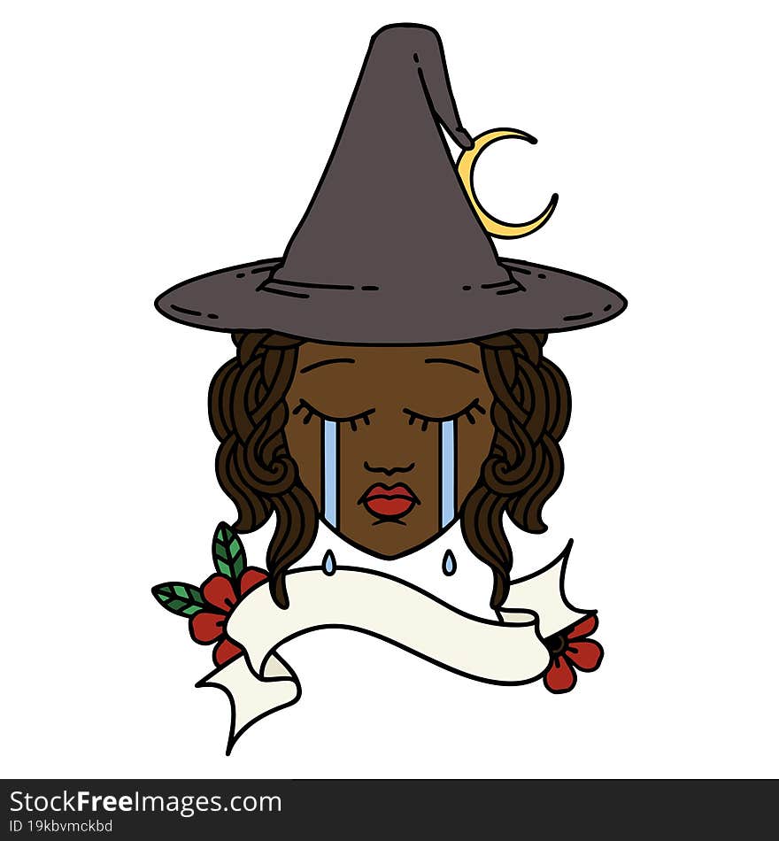 human witch character face illustration