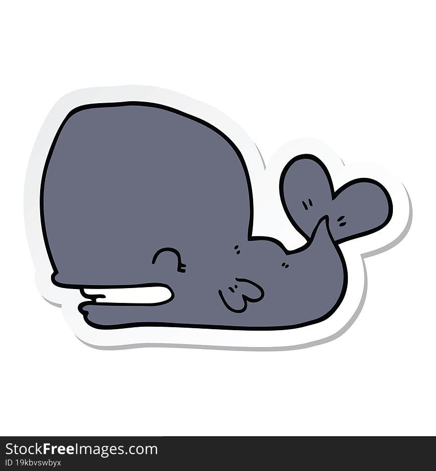 sticker of a cartoon whale