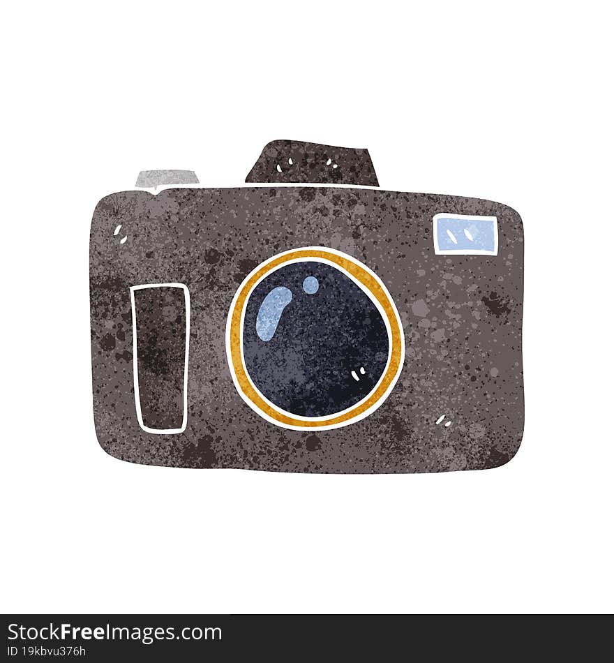 freehand retro cartoon camera