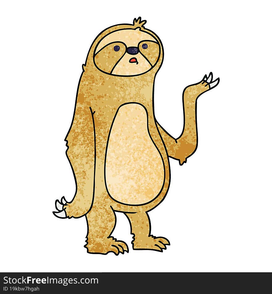 quirky hand drawn cartoon sloth