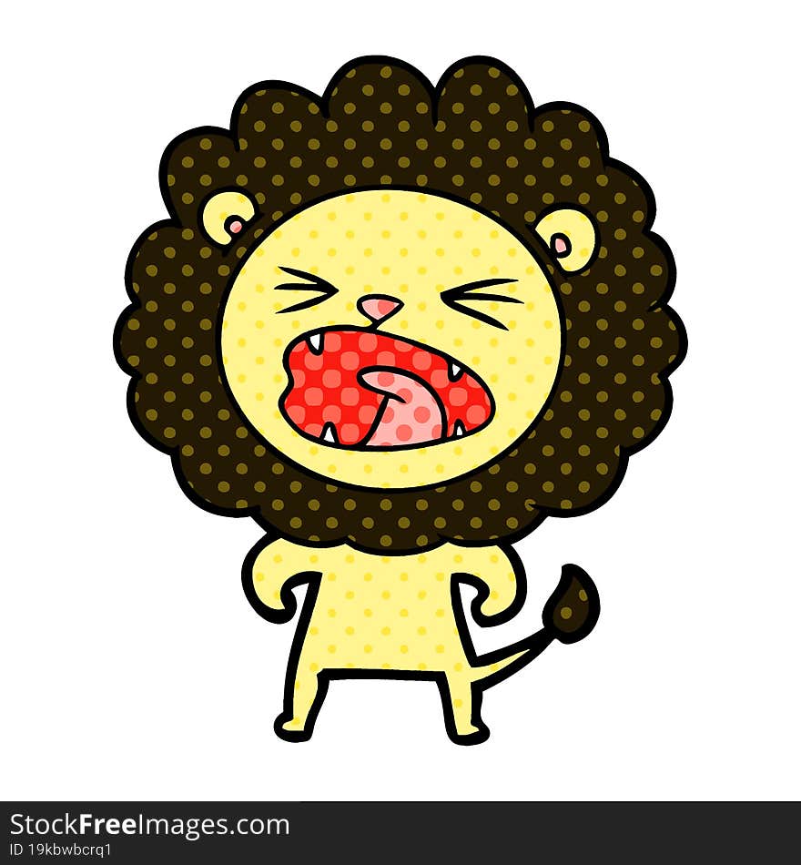 cartoon angry lion. cartoon angry lion