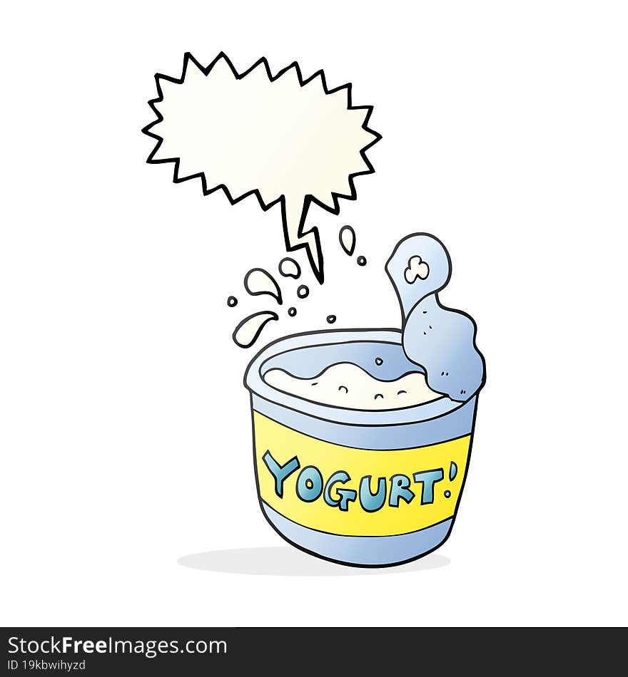 speech bubble cartoon yogurt