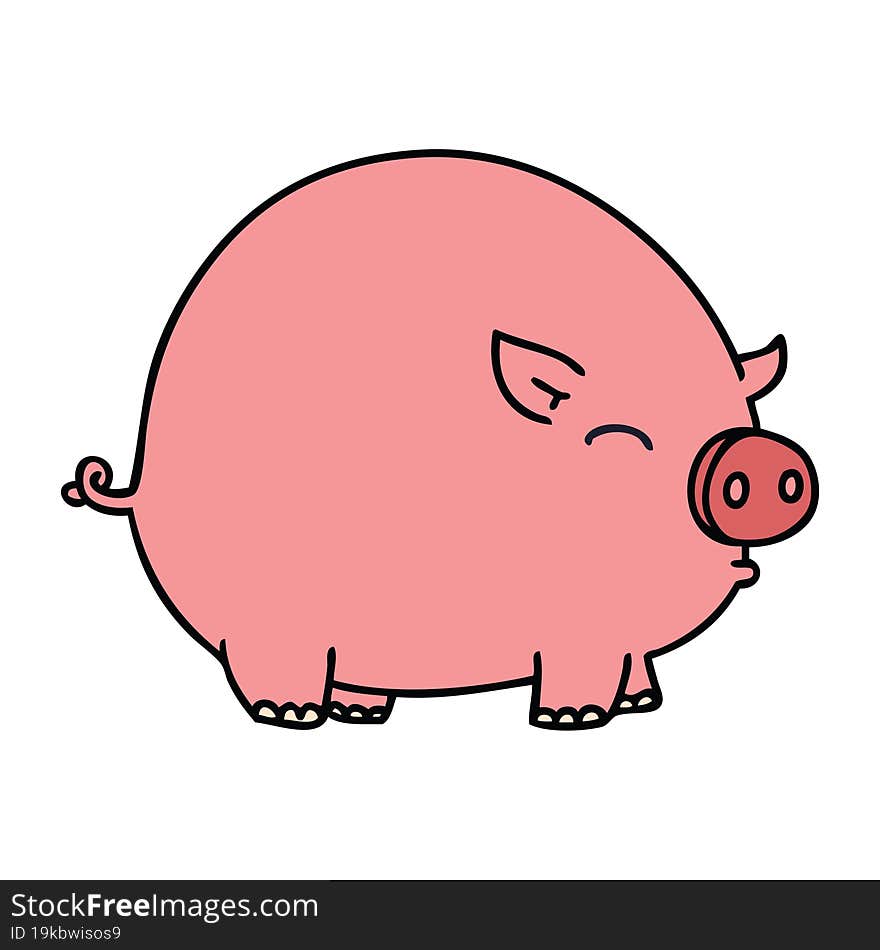 quirky hand drawn cartoon pig