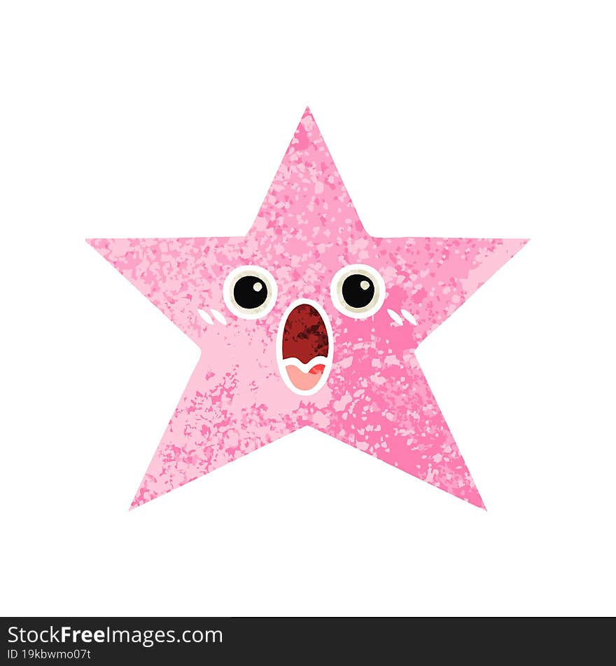 retro illustration style cartoon of a star fish