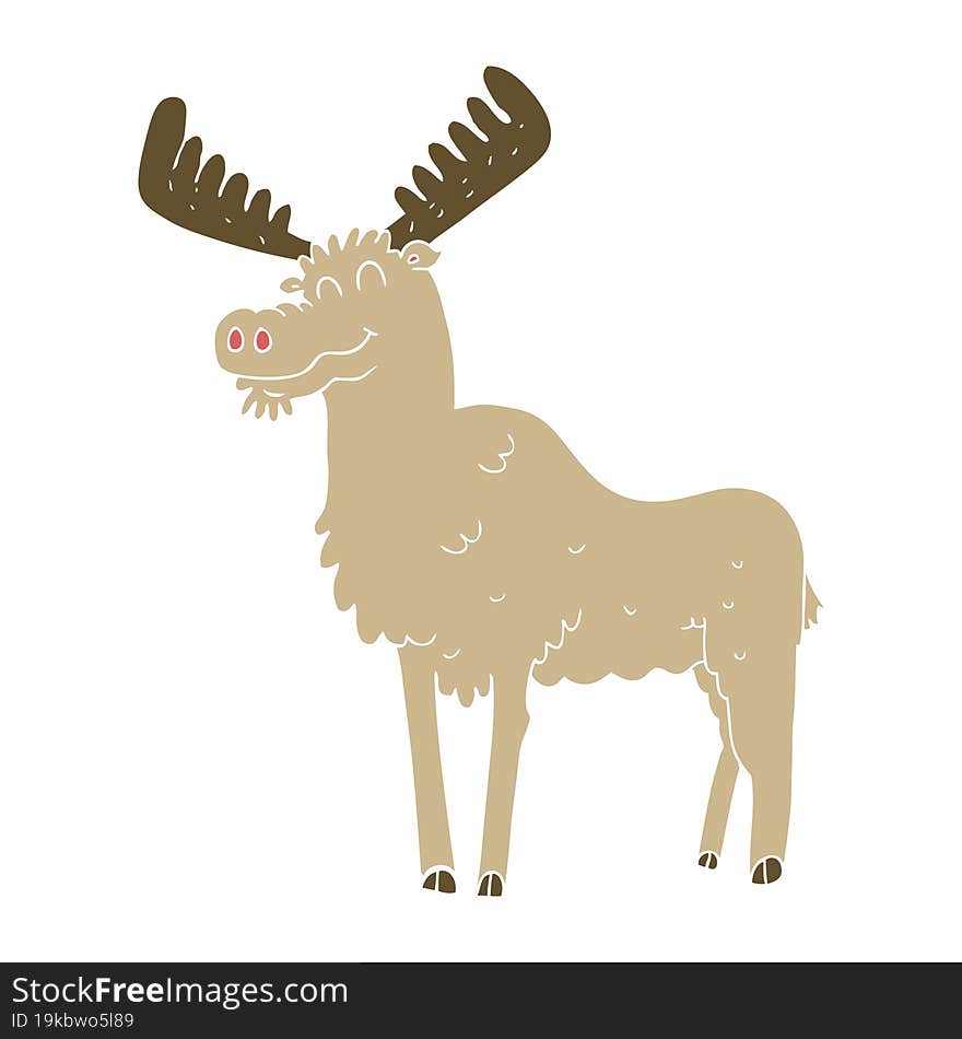 flat color illustration of moose. flat color illustration of moose