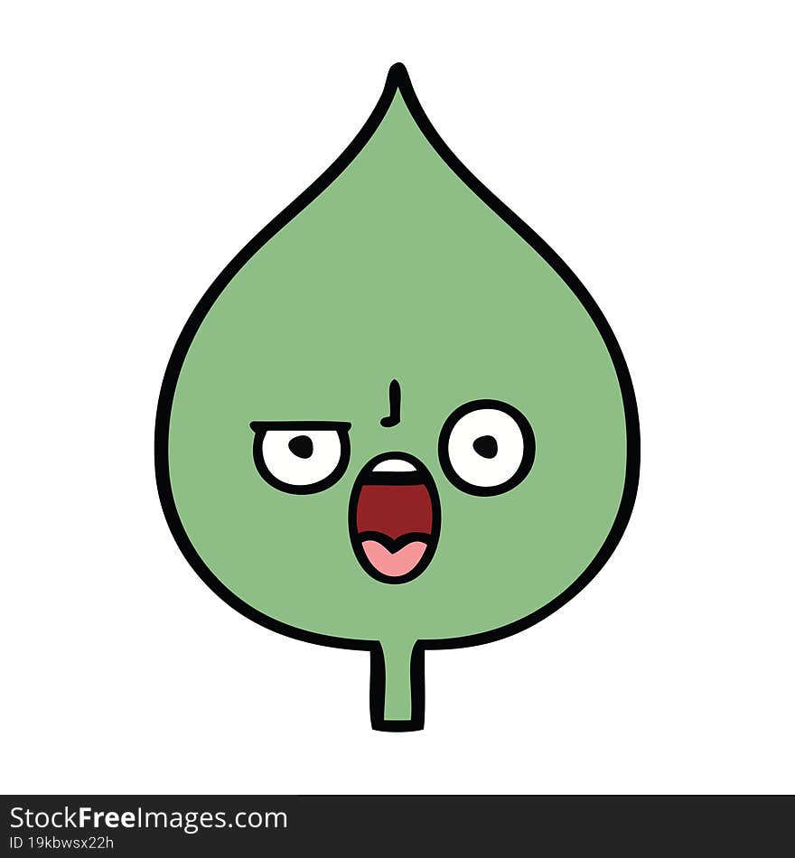 cute cartoon of a expressional leaf