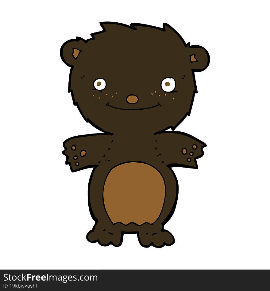 Cartoon Happy Little Black Bear