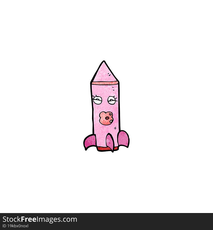 Cartoon Pink Rocket