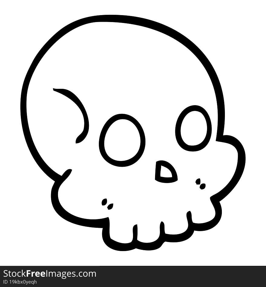 Black And White Cartoon Skull