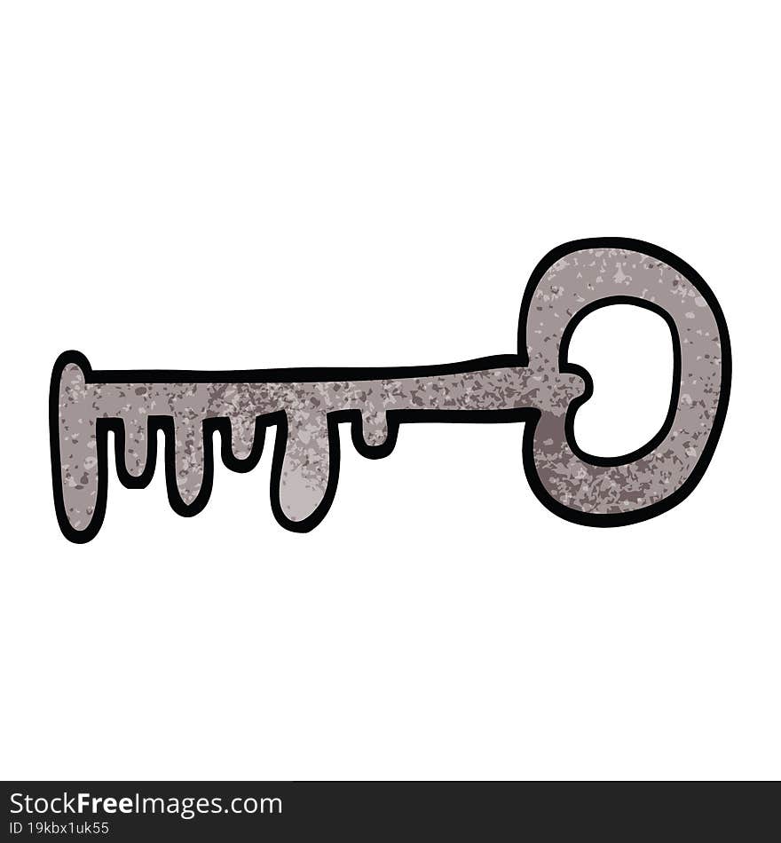 cartoon doodle metal key