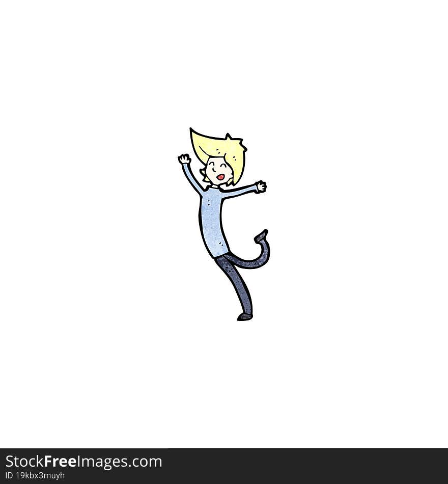 cartoon happy blond man